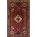 Red Shiraz Persian Vintage Area Rug Handmade Wool Carpet - 5'0"x 8'0"