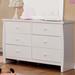 Harriet Bee Argonne 6 Drawer Double Dresser in White | 34.13 H x 48 W x 17 D in | Wayfair F99F47EB77594DF0A9F567DA9B4D896C