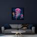 Dovecove Electric Jellyfish World Pink by David Loblaw - Unframed Graphic Art Plastic/Acrylic in White | 36 H x 36 W x 0.25 D in | Wayfair