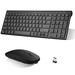 Rechargeable Wireless Keyboard Mouse UrbanX Slim Thin Low Profile Keyboard and Mouse Combo with Numeric Keypad Silent Keys for iPad 10.2 (2020) - Black