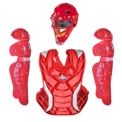 All Star Fastpitch Series Complete Softball Catcher's Gear Set 9-12 Scarlet