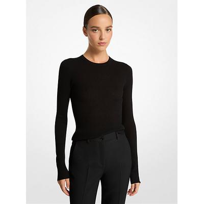 Michael Kors Hutton Featherweight Cashmere Sweater Black L