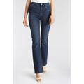 Bootcut-Jeans PEPE JEANS "Dion Flare" Gr. 27, Länge 30, blau (dark blue) Damen Jeans Bootcut