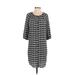 Lucky Brand Casual Dress - Shift: Black Chevron/Herringbone Dresses - Women's Size X-Small