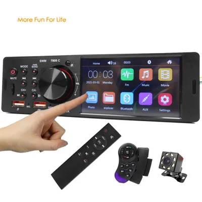 Autoradio à écran tactile 4.1 " 1 Din Bluetooth musique mains libres TF chargement USB
