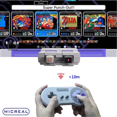 Super Anj/ SNES-Mini console de jeu portable 2 pouces IPS 6000 jeux intégrés prise en charge de