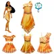 Robe de Princesse Pocahonta pour Fille Tenue de Carnaval Halloween Collier Costume de