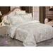 Violet Linen Classic Pattern, Luxury Polyester Jacquard, 250 thread count, Gold, 8 Piece, Bedding Duvet Cover Set