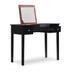 36" Black Vanity Set with Mirror and Upholstered Stool