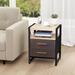 Gold Metal Frame Nightstand - 2 Drawers, Removable Fabric Bins, Extra Storage