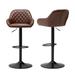 Glitzhome 42"H Set of 2 Modern Quilted Leatherette Adjustable Swivel Bar Stools