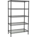 21 Deep x 24 Wide x 86 High 5 Tier Black Starter Shelving Unit