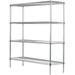 14 Deep x 60 Wide x 96 High 4 Tier Gray Starter Shelving Unit