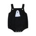 Baby Girls Boys Corduroy Rompers Halloween Clothes Pumpkin/Witch Hat/Ghost Pattern Sleeveless Straps Jumpsuits Bodysuits