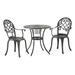Noble House Angeles Outdoor Cast Aluminum 3 Piece Bistro Set with Ice Bucket