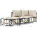 OWSOO 3 Piece Patio Set with Cushions Anthracite Poly Rattan