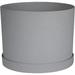 Bloem Mathers Round Planter with Saucer Tray: 6 - Cement - Modern Design Durable Plastic Pot Removable Saucer for Indoor & Outdoor Use Gardening.67 Gallon Capacity