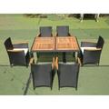 Nestfair 7-piece Outdoor Patio Wicker Dining Set Black