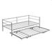 Walker Edison Twin Size Metal Daybed w/ Adjustable Trundle, Pop Up Trundle Wood in Gray | Wayfair XD-304