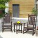 Polytrends Laguna 3-Piece Poly Weather-Resistant Rocking Chairs with Side Table Set Dark Brown