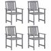 Walmeck Patio Chairs 4 pcs Solid Acacia Wood Gray