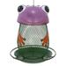 Tomfeel Frog Bird Feeder Solar Wild Bird Feeder Metal Chandeliers Hanging for Outdoor Decoration Villa Garden Yard Decoration Cartoon Style