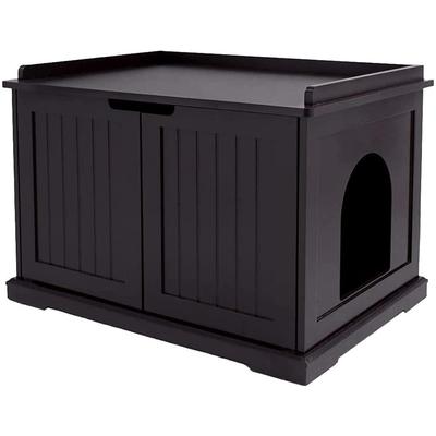 Large Cat Litter Box Enclosure, Espresso - Unipaws - UH5036