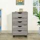 Office File Cabinets Wooden File Cabinets for Home Office Wood File Cabinet Mobile File Cabinet Mobile Storage Cabinet Filing Storage Drawer by Naomi Home-Color:Gray Oak Size:5 Drawer