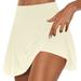 Clearance under 10.00 LYXSSBYX Yoga Shorts for Women Hot Sale Clearance Women s Summer Pleated Tennis Skirts Athletic Stretchy Short Yoga Fake Two Piece Trouser Skirt Shorts