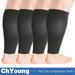 ChYoung 4 Pack Wide Calf Compression Sleeves for Women Men Plus Size Calf Leg Compression Sleeve Knee-High 20-30mHg for Varicose Vein Swelling Edema Travel Black 7XL Aosijia