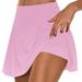 Clearance under 10.00 LYXSSBYX Yoga Shorts for Women Hot Sale Clearance Women s Summer Pleated Tennis Skirts Athletic Stretchy Short Yoga Fake Two Piece Trouser Skirt Shorts