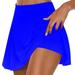 LYXSSBYX Yoga Shorts for Women Hot Sale Clearance Women s Summer Pleated Tennis Skirts Athletic Stretchy Short Yoga Fake Two Piece Trouser Skirt Shorts