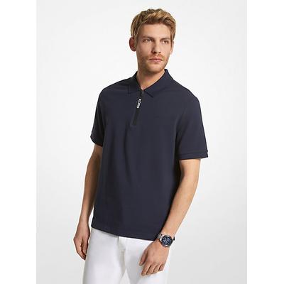 Michael Kors Cotton Half-Zip Polo Shirt Blue S