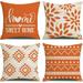 Orange Decorative Pillow Covers 16x16 Inch Set of 4 Modern Geometric Pillow Covers Cotton Linen Home DÃ©cor Cushion Covers for Farmhouse Sofa Bedroom Couch