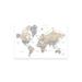 Red Barrel Studio® Neutrals World Map w/ Cities, Gouri Print On Acrylic Glass Metal | 24 H x 32 W x 0.25 D in | Wayfair