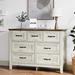 Lark Manor™ Aneeza 7 Drawer 47.3" W Double Dresser Wood in White/Brown | 34.1 H x 47.3 W x 15.7 D in | Wayfair DA7606808B2D418CA2528E2F80D9DED3