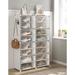 Rebrilliant Shoe Rack, 8 Cubes Shoe Organizer w/ Doors, 32 Pair Shoe Storage Cabinet Plastic/Metal in White | 49.2 H x 32.7 W x 12.6 D in | Wayfair