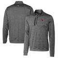 Men's Cutter & Buck Gray Kansas City Chiefs Helmet Stealth Heathered Quarter-Zip Pullover Top