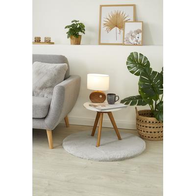 Fellteppich LUXOR LIVING "Novara", silber, H:35mm Ø:120cm, Kunstfaser, Teppiche, Kunstfell, Kaninchenfell-Haptik, besonders weicher Hochflor Image
