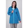 Regenmantel DEPROC ACTIVE "ROBSON LONG WOMEN", Damen, Gr. 36/38 (M), blau (petrol), 100% Polyester, casual, Langarm mit innenliegendem Gummizug, Mäntel, auch in Großen Größen erhältlich