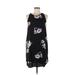 Lila Rose Casual Dress - Shift Crew Neck Sleeveless: Black Floral Dresses - Women's Size 8