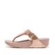 Fitflop Women's LULU Adjustable Leather Toe-Post Sandals, Rose Gold, 4.5 UK