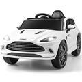 COSTWAY 12V Electric Kids Ride On Car, Licensed Aston Martin DBX Vehicle with Remote Control, LED Lights, Music, Bluetooth, USB, Battery Powered Ride on Toy Gift for Boys Girls (White)