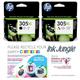 Ink Jungle HP 305XL Black & Colour Ink Cartridge For HP DeskJet 2320 2710 2710e 2720 2720e 2721 2721e 2722 2722e 2723 2724 4110e 4120e 4122e 4130e Printers Charity Recycling Bag