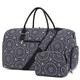 Travel Duffle Bag for Women Weekend, Hospital Bags with Toiletry Bag, Weekender Bags with Shoe Compartment, Carry On Overnight Holdall Bag for Women, Gym Bag with Wet Pocket Black Circle