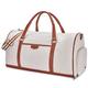 Travel Duffle Bag MISSNINE Canvas Sport Duffle Weekender Bag Overnight Bag Carry On Gym Bag with Shoe Compartment, 2-brown