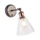 Endon 92874 Hal Wall Light, Aged Pewter & Copper, Glass Shade