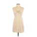 Hollister Casual Dress - Mini V Neck Sleeveless: Tan Print Dresses - Women's Size X-Small