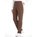 Blair Zip-Pocket Pull-On Fleece Pants - Brown - PS - Petite