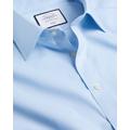 Men's Non-Iron Poplin Cotton Formal Shirt - Sky Blue Double Cuff, XL by Charles Tyrwhitt